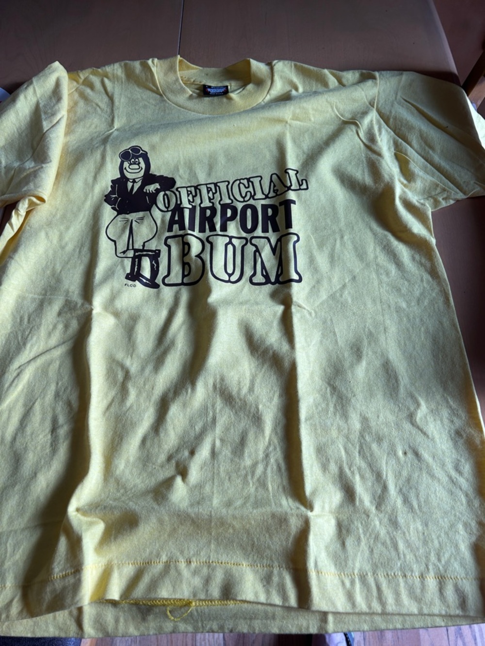 VintagOfficial Airport Bum Graphic Tee - Yellow